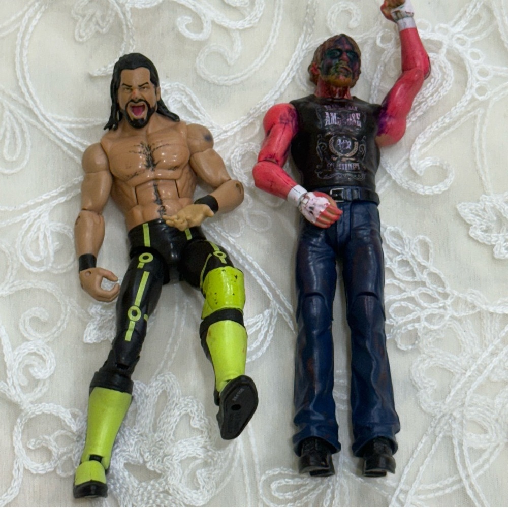 WWE Seth Rollins & Jeff Hardy Action Figure Wrestling Toy Bundle Mattel Kids
